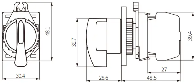 Autonics S2SR Series Selector Switches - Dimensions 3