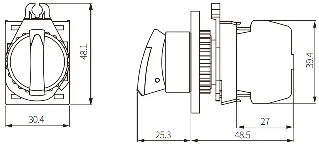Autonics S2SR Series Selector Switches - Dimensions 5