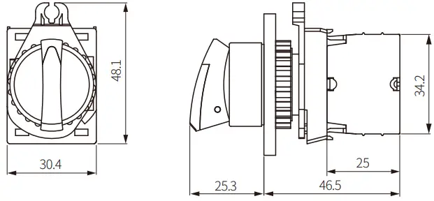 Autonics S2SR Series Selector Switches - Dimensions 6
