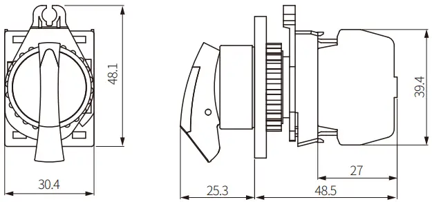Autonics S2SR Series Selector Switches - Dimensions 7