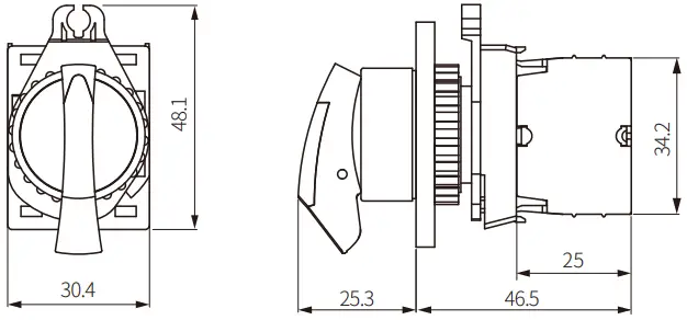 Autonics S2SR Series Selector Switches - Dimensions 8