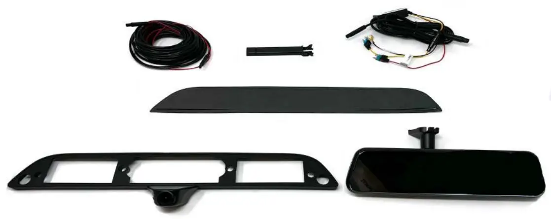 BRANDMOTION FVMR 1181 FullVUE Rear Camera Mirror - Kit Contents