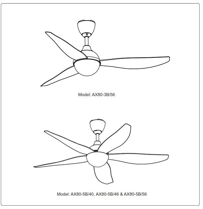 ALPHA Fan AX80-3B 56 Ceiling Fan - installation