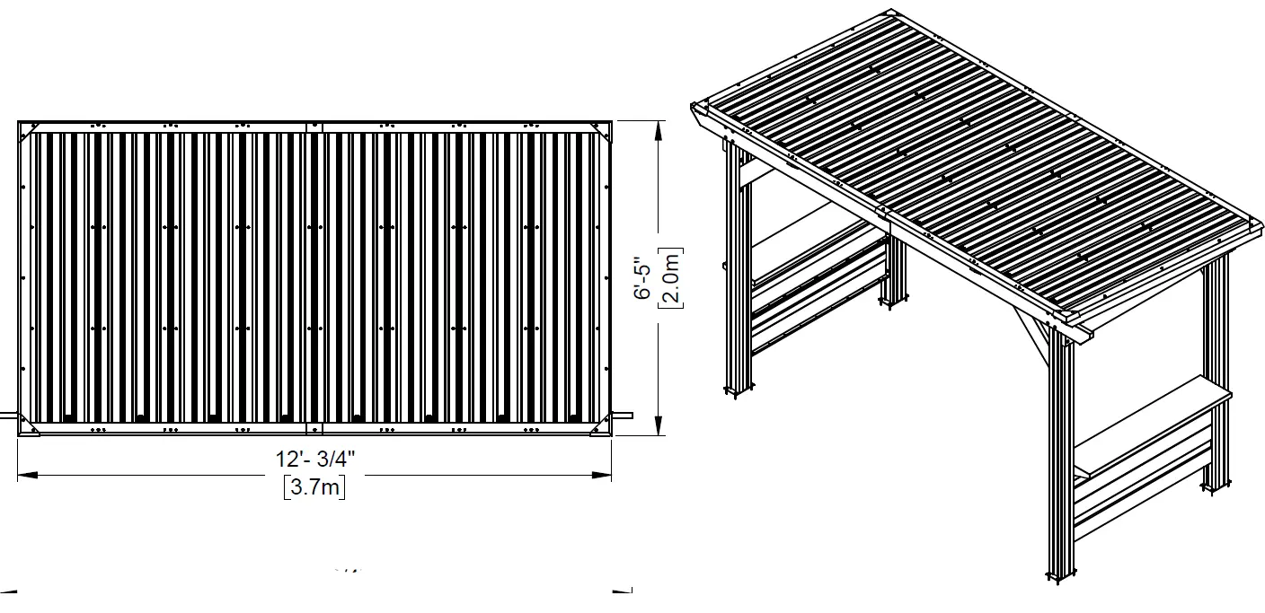 BacKYard DISCOVERY 2306028COM Metal Rectangle Grill Gazebo with Steel Roof 1