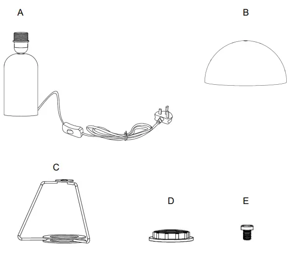 habitat 1233670 mushroom table lamp - Parts
