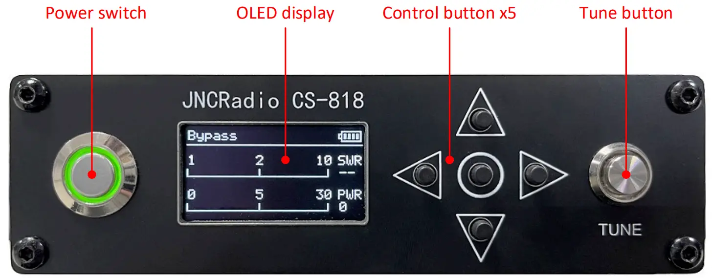CHELEGANCE CS-818 Auto Tuner - Front panel