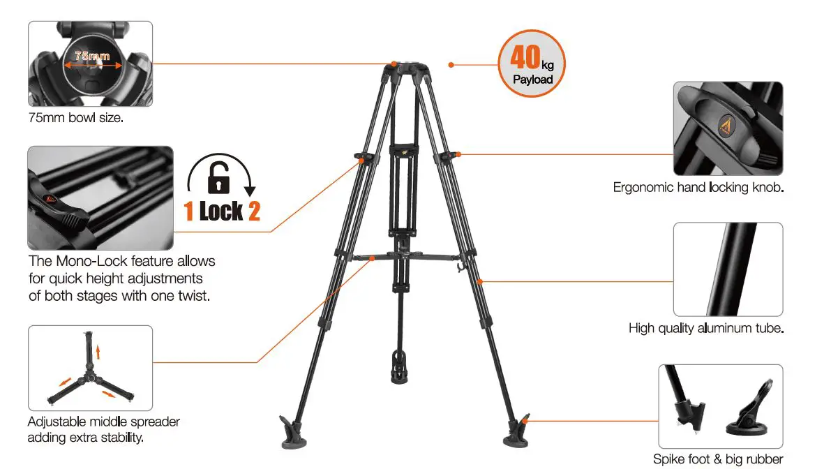 AE-IMAGE GA752 EGO8A2 Video Tripod System-fig-56