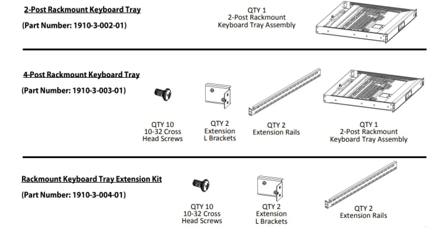 KENDALL HOWARD-1910-3-002-01-Rackmount-Keyboard-Tray-2