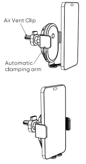 onn WIABLK100008847 10W Qi Wireless Car Charger - air