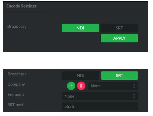 BirdDog Australia SDM NDI Decoder with DisplayPort - Encode Settings