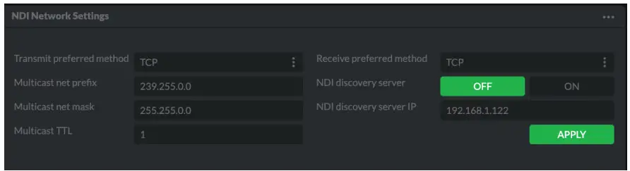 BirdDog Australia SDM NDI Decoder with DisplayPort - Settings