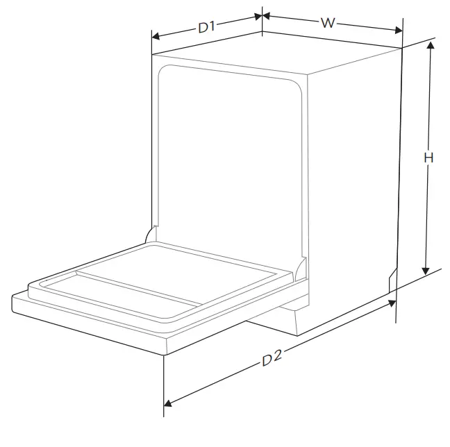 Midea MFW 10E4 S Dishwasher - SPECIFICATIONS
