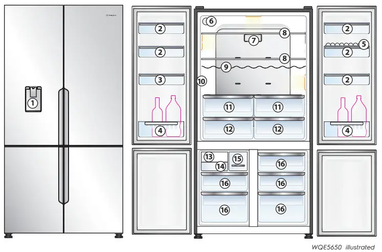 Westinghouse WQE5660 French Door Refrigerator - Door 3