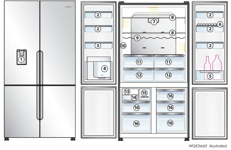 Westinghouse WQE5660 French Door Refrigerator - Door 4