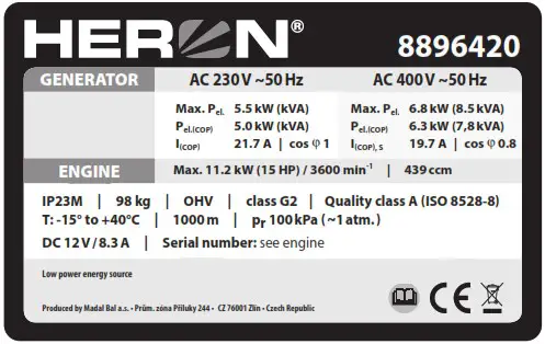HERON 8896411 Gasoline Generators - Product Overview 25