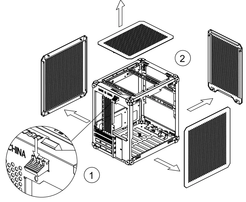 jONSBO C6 Mini Desktop PC Case - diagram 1