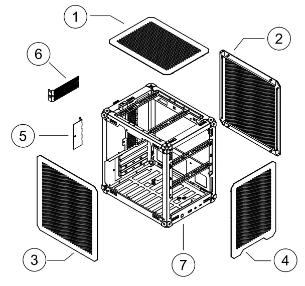 jONSBO C6 Mini Desktop PC Case - diagram