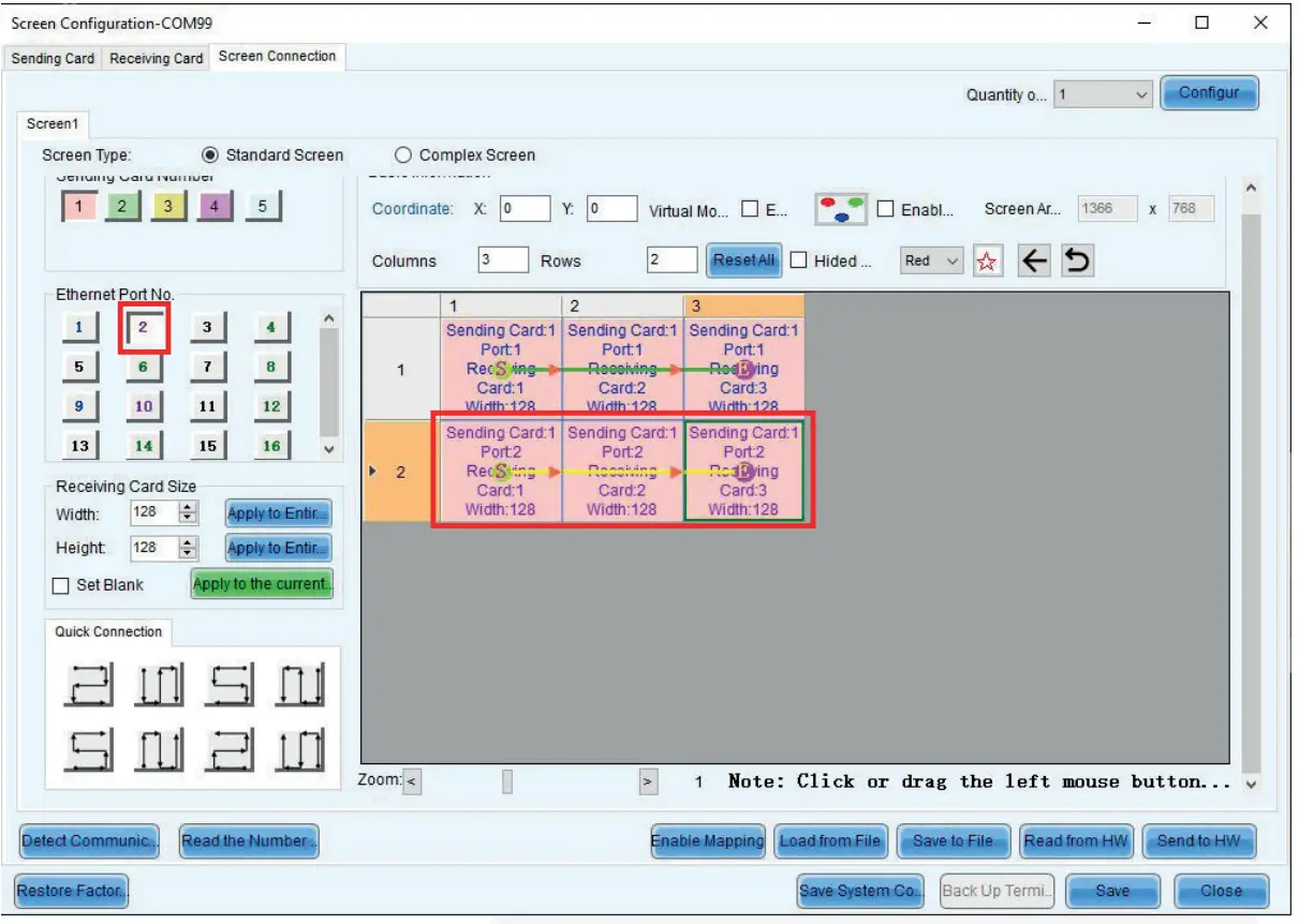 Led screen configuration with NOVALCT