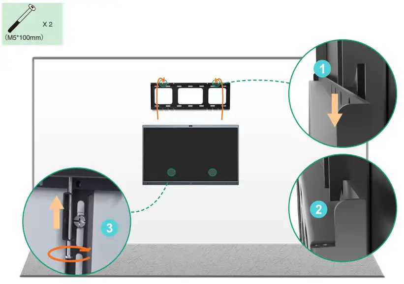 Yealink MeetingBoard 65 Collaboration Display For Microsoft Teams - security screw 1