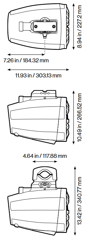 ECOXGEAR ExtremeTower T8 8 Inch Tower Speakers - Dimensions