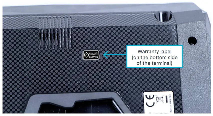 Ingenico Lane 8000 Payment Terminal -Warranty label