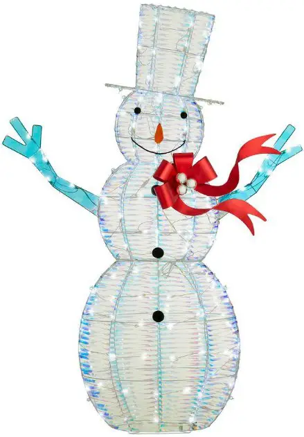 HOME ACCENTS Holiday 21GM12589 Iridescent Ribbon Snowman Yard Decoration