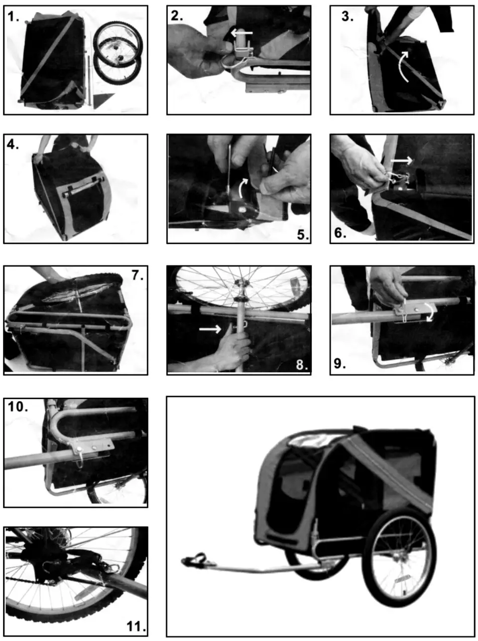 Fudajo 60317 Dog Pet Bike Trailer Pushchair Carrier - Assembly