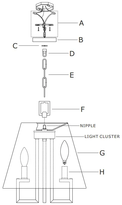 CRYSTORAMA 2254 PN Westwood Four Light Mini Chandelier - Part Number