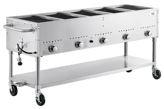 BACKYARD PRO 554BPGST2WLP Open Well Mobile Outdoor Steam Tables -
