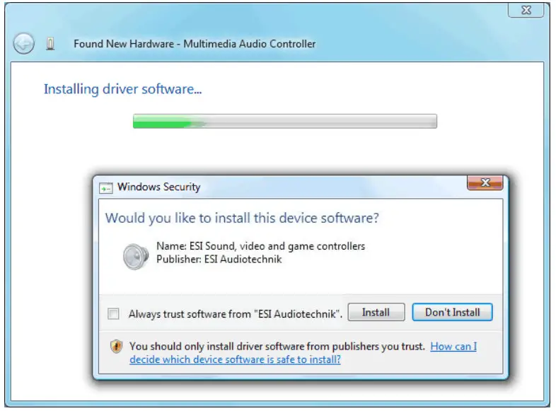 ESi Juli XTe Under Windows Vista and - fig 4