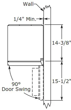 U LINE 230V Marine Series 14 Inch Stainless Solid Ice Maker - Door Swing 3