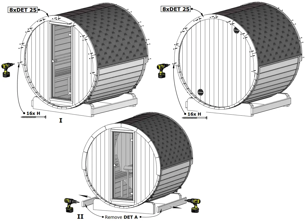 saunalife E7W Half Glass Window Ergo Series Barrel Sauna - Barrel Sauna 13