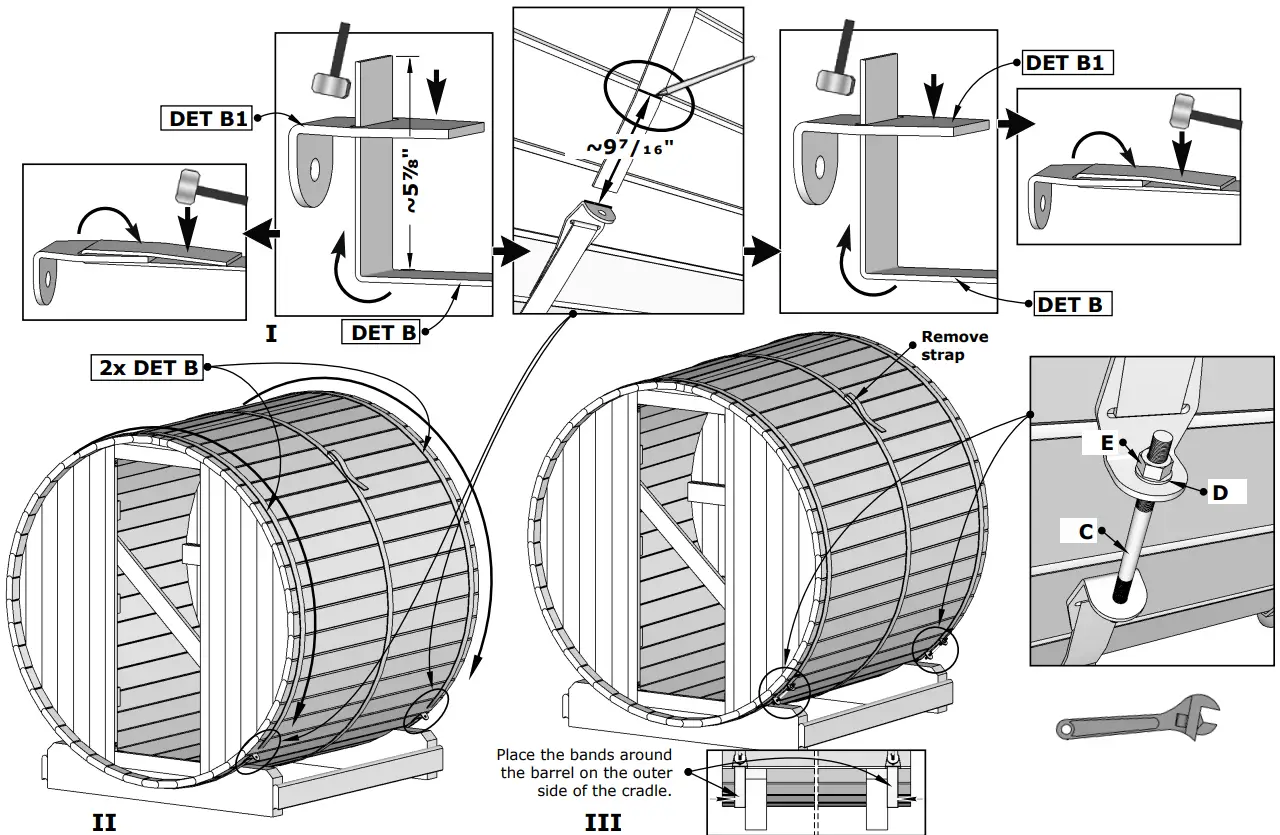 saunalife E7W Half Glass Window Ergo Series Barrel Sauna - Barrel Sauna 7
