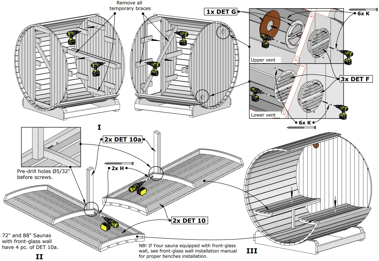 saunalife E7W Half Glass Window Ergo Series Barrel Sauna - Barrel Sauna 8