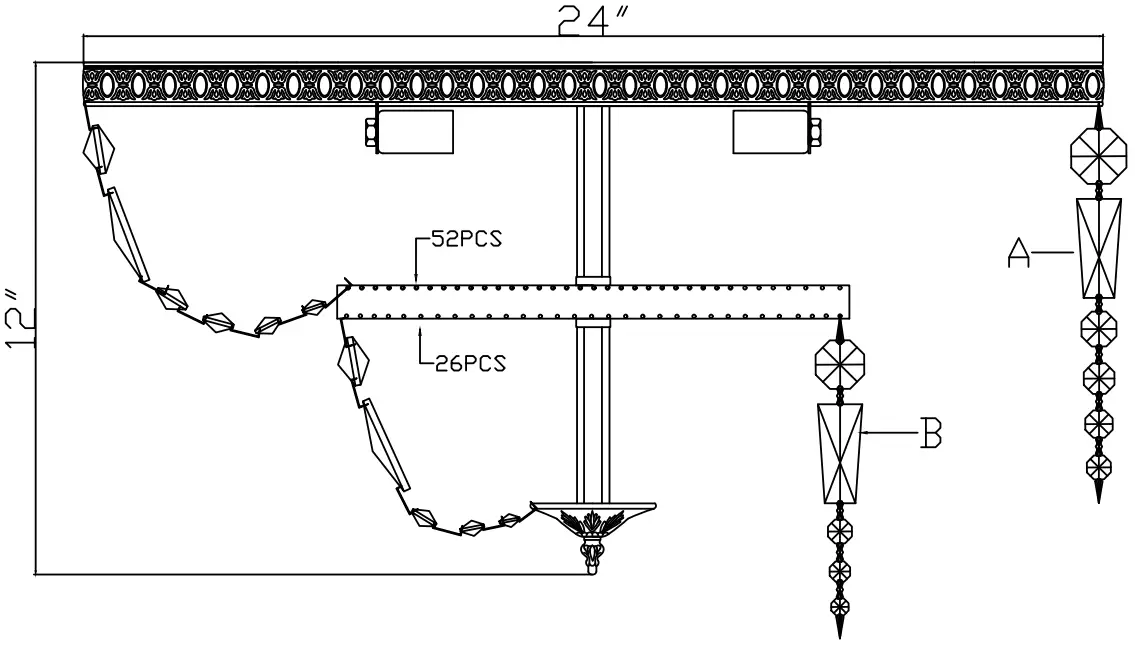 CRYSTORAMA 724 OB CL SAQ Six Light Ceiling Mount - Crystal Sets