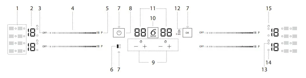 Whirlpool WL S7960 NE 60cm 4 Zones Induction Hob - CONTROL PANEL