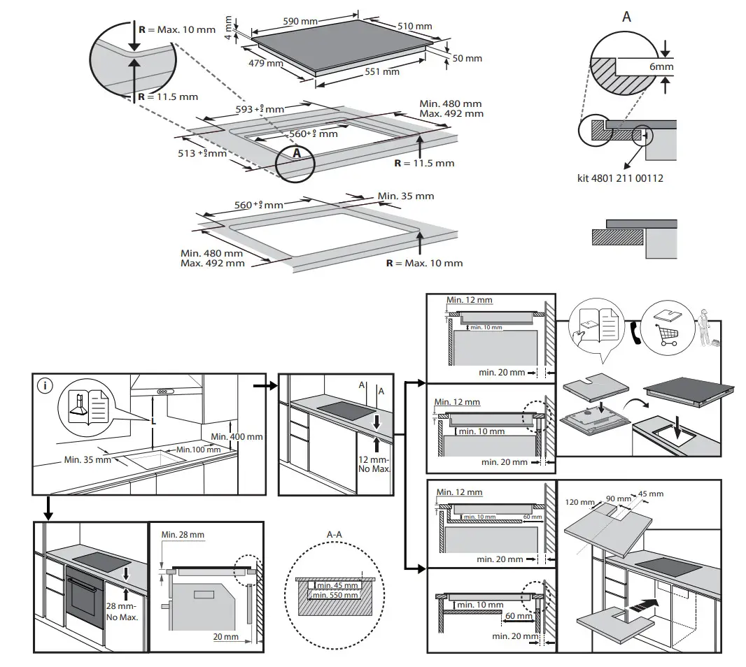 Whirlpool WL S7960 NE 60cm 4 Zones Induction Hob - install