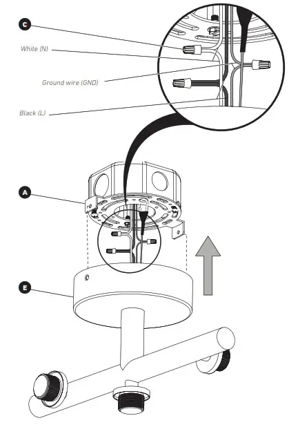 artika FM BLC HD2GD Bloom 3 Light LED Ceiling Light - MOUNTING BRACKET INSTALLATION 2