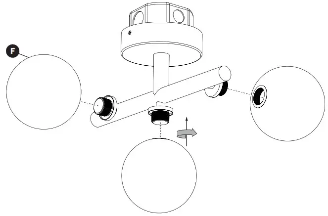 artika FM BLC HD2GD Bloom 3 Light LED Ceiling Light - MOUNTING BRACKET INSTALLATION 5