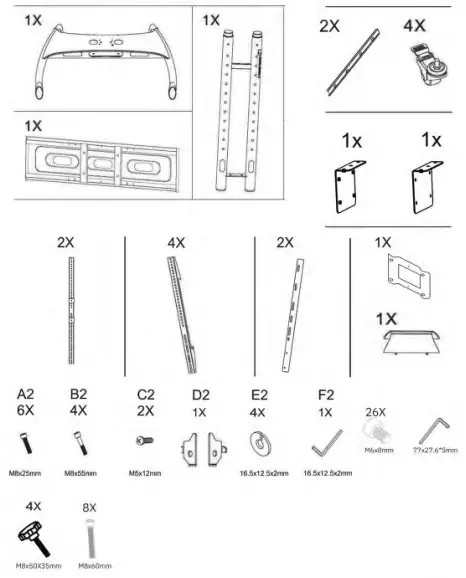 mito red light Universal Stand - Parts list