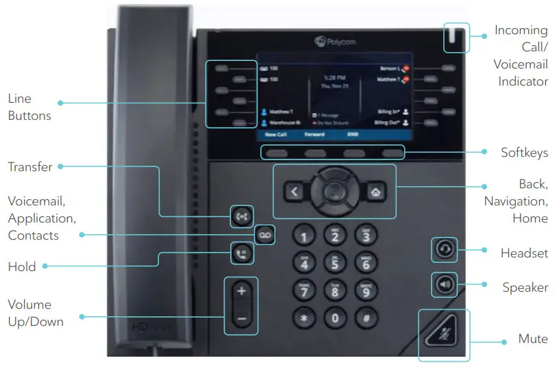 ROGERS 311-250-450 Powerful 6-Line Phone System - Poly 450 Diagram