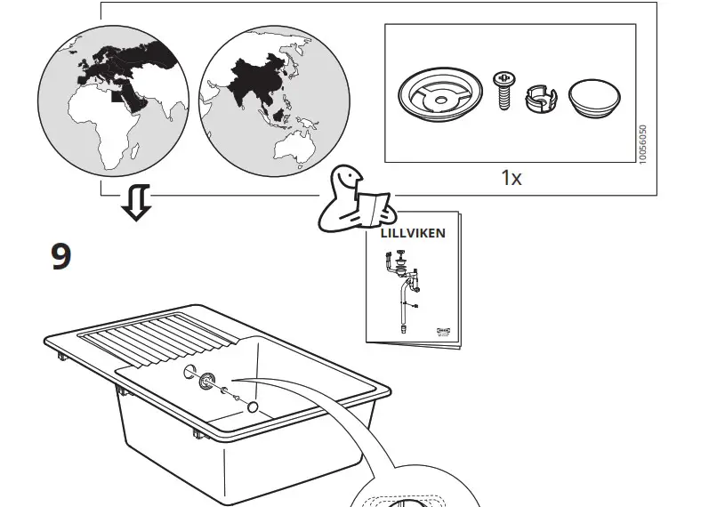 IKEA 704 611 06 KILSVIKEN 1 Bowl with Drainboard - overview 22