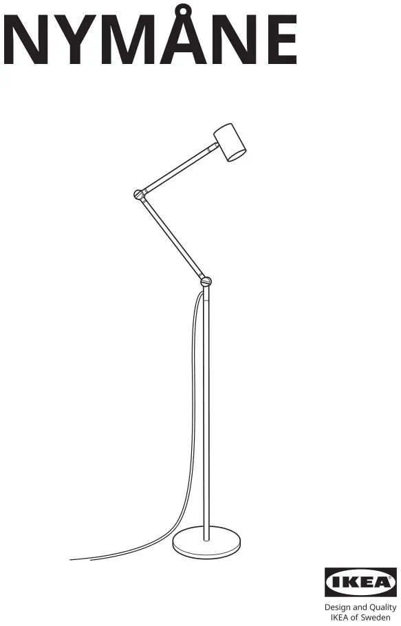 IKEA NYMÅNE Floor Lamp Instruction Manual