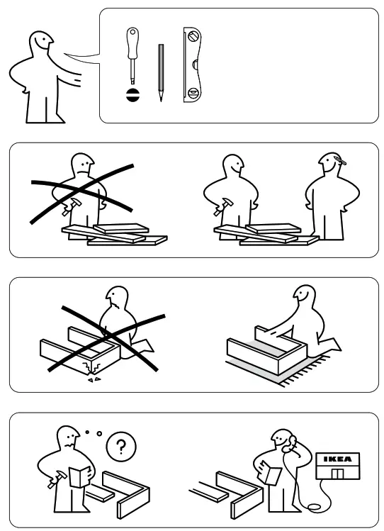IKEA ENHET 46x30x76cm Wall Frame with Shelves - Figure1