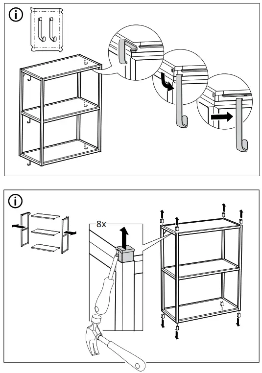 IKEA ENHET 46x30x76cm Wall Frame with Shelves - Figure13