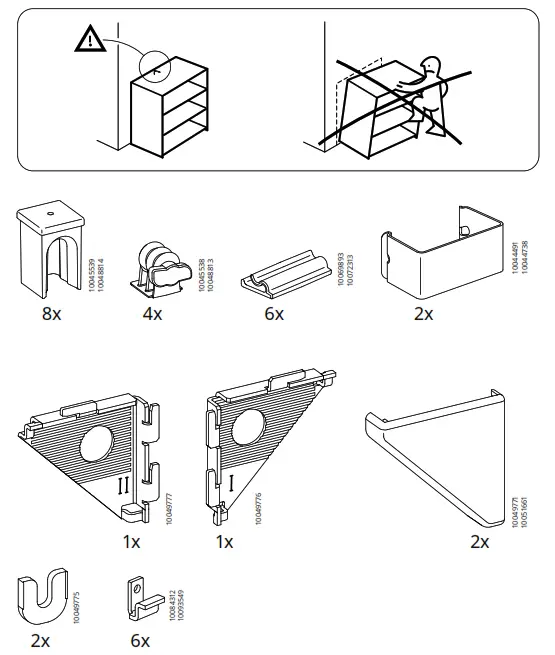 IKEA ENHET 46x30x76cm Wall Frame with Shelves - Figure2