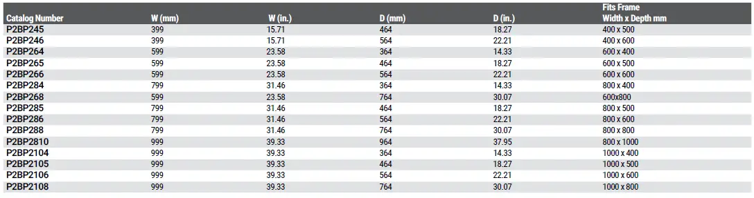 nVent-P2BP165 -Plinth-Base-ProLine-G2-FIG-10