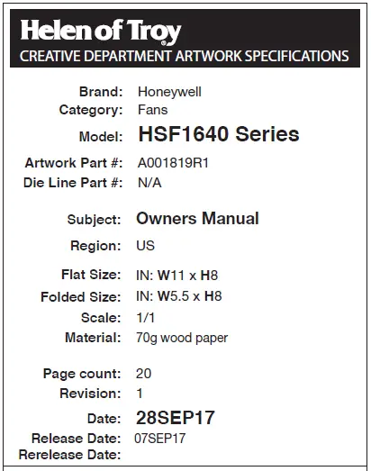 Honeywell -HSF1640 -Series -Double- Blade -Whole-Room -Stand- Fan- 21