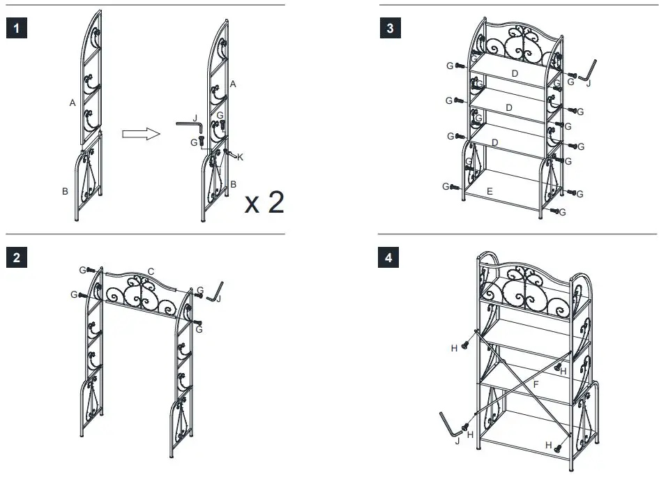 COSTWAY KC55267 4-Tier Storage Shelf-FIG3