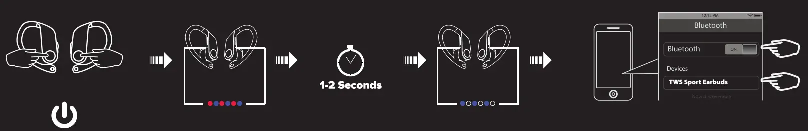 VIVITAR V40057W2-BLK Wireless Sports Earbuds - fig 4